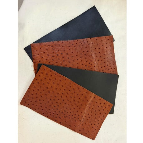 Craft Brown & Black Genuine Cowhide Leather For DIY Projects 8pc - 30cm