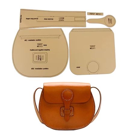 Craft DIY Handcrafted Leather Handbag Pattern Template 7pc - 23cm