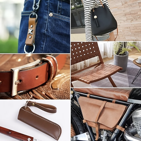 Craft Long & Thick High Quality Brown Leather Strap For DIY Projects - 200cm x 3.75cm x 0.12cm