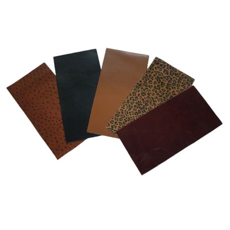 Craft Thick Genuine Cowhide Leather For DIY Projects Set of 5 - 30cm - Black, Dark & Light Brown