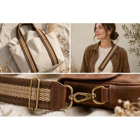 Craft DIY Durable Intercolored Webbing For Belt Straps - 45m - Brown