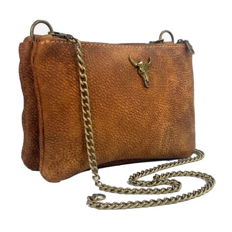 Handmade Genuine Leather Crossbody Bag with Chain Proudly South African