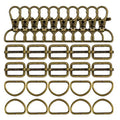 Craft Swivel Snap Hooks D-Ring & Mini 2.5cm Buckles for DIY Bags - 24pc