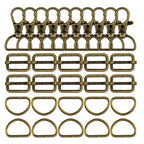 Craft Swivel Snap Hooks D-Ring & Mini 2.5cm Buckles for DIY Bags - 24pc