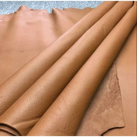 Craft Multi-Purpose Soft Durable Sheepskin Handcraft Leather Fabric -60cm - Caramel Brown