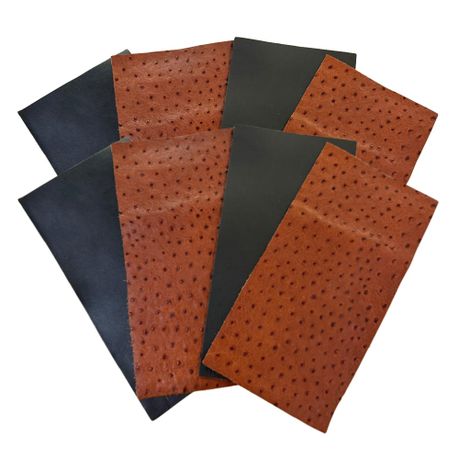 Craft Brown & Black Genuine Cowhide Leather For DIY Projects 8pc - 30cm