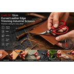 Craft DIY 19cm Curved Leather Edge Trimming Industrial Scissors