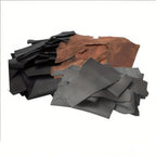 Craft DIY Genuine Leather Scraps 1kg Full Grain Cowhide Set - Black / Brown