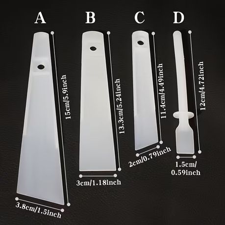 Craft 4Pcs Practical Plastic PP Leather Scraper Flexible Glue Spreader