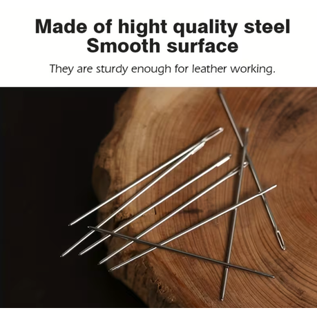 Craft Stainless Steel Leather Sewing Needles With Large Eyes - Set of 24
