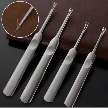 Craft U & V Shaped Stainless Steel Leather Stitching Skiving Tools - 4pc