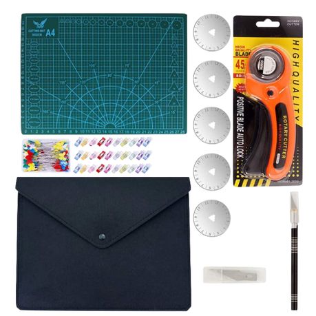 Craft Multifunctional Rotary Cutter Pins Clips Blades Sewing Full Kit-32cm