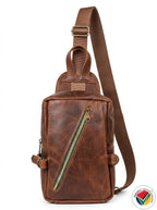 Genuine Leather SlingBag Crossbody Adjustable Proudly South African - Chocolate