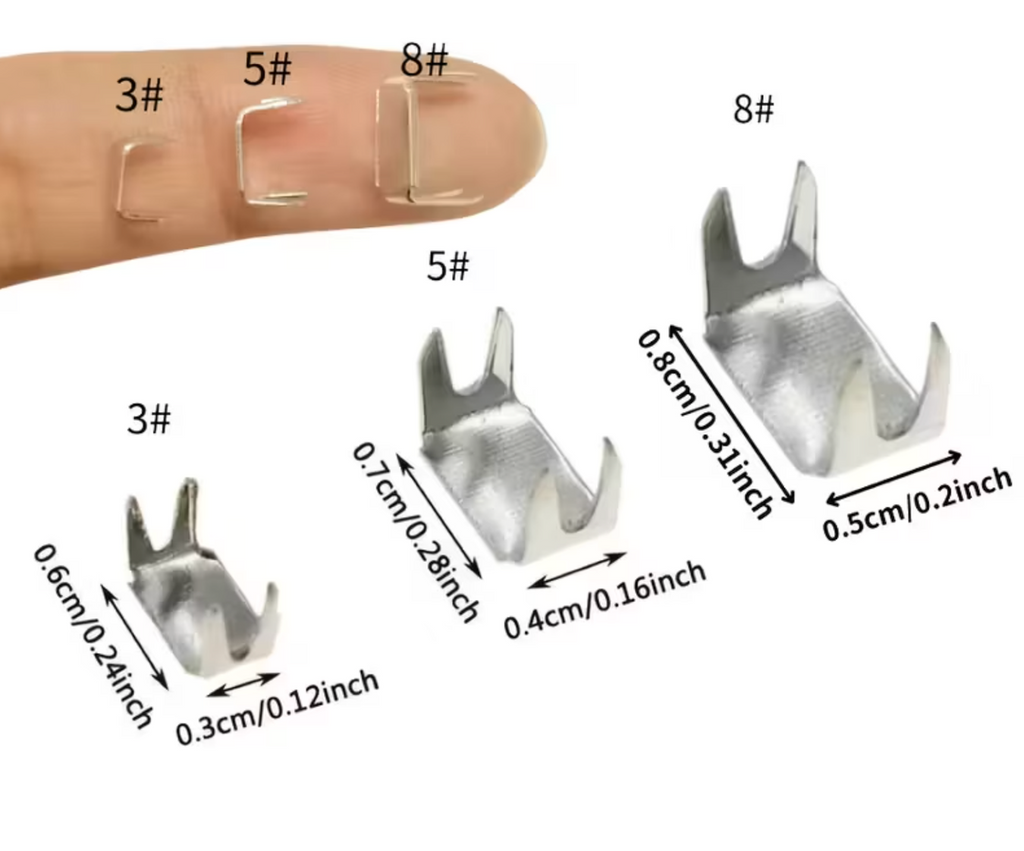 Craft DIY Silver & Black Upper And Lower Zipper Stop Replacements - 200pc