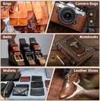 Craft Thick Genuine Cowhide Leather For DIY Projects Set of 5 - 30cm - Black, Dark & Light Brown