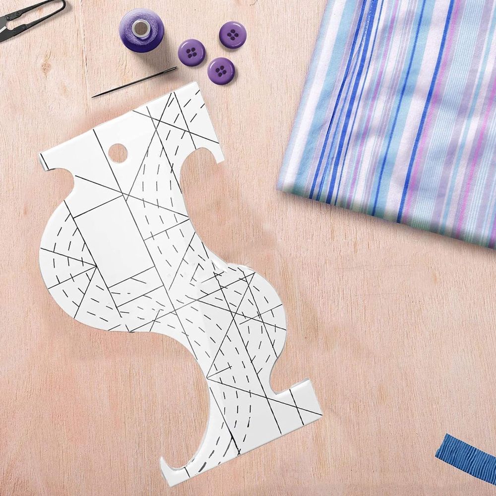 Craft Multifunctional S-shaped Patchwork Sewing Template Ruler (20cm)