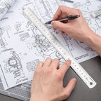 Craft 3 Piece Multifunctional Heavy Duty Stainless Steel Metal Ruler - Pro