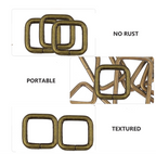 Leather Craft Bronze Metal Buckle Rings For DIY Projects 10pc - 38mm - Square