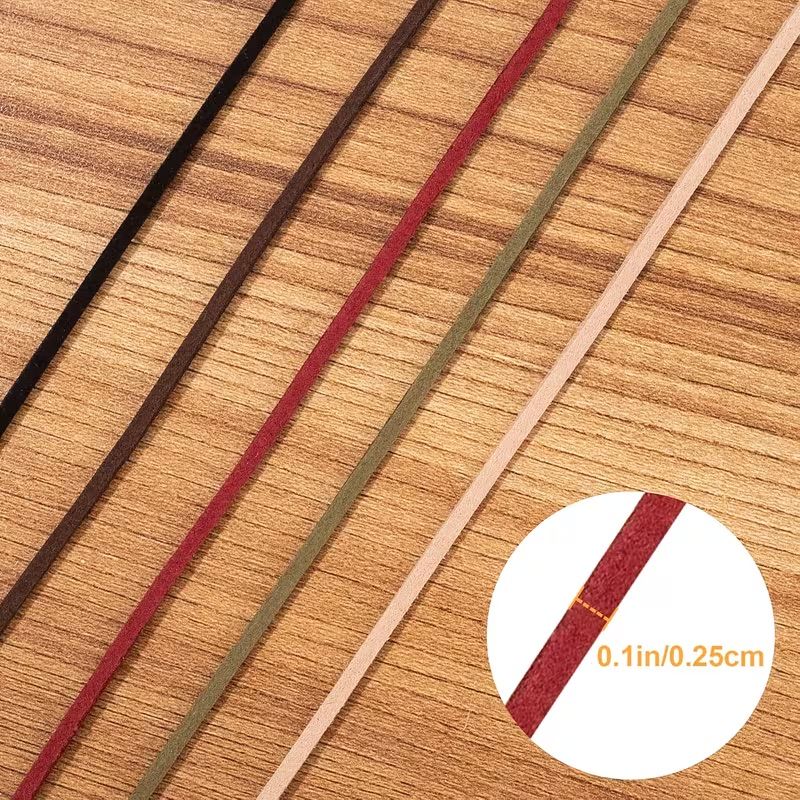 Craft Cowhide Leather Cord Strip For DIY Projects Jewellery Making 2pc - 4m - Black, Brown