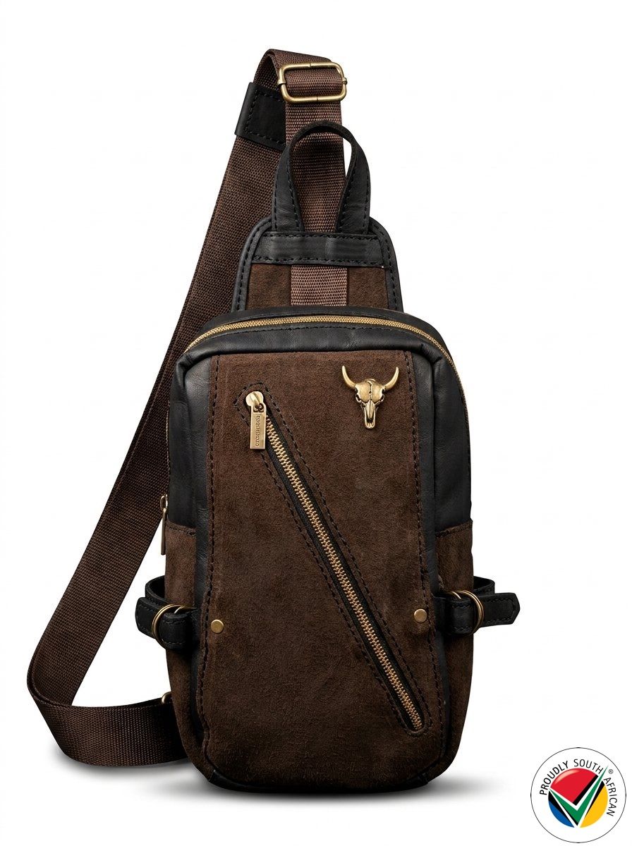Genuine Leather SlingBag Crossbody Adjustable Proudly South African - Diesel