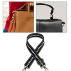 Craft Adjustable Shoulder Bag Straps With Bronze Metal Buckle 2pc -135cm - Brown & White