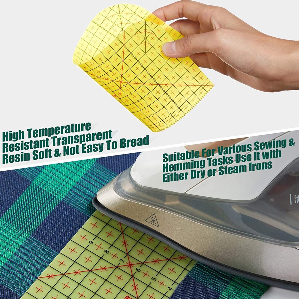 Craft Multifunctional Square Acrylic Quilting Fabric Cutting Ruler Set Of 6 - Yellow