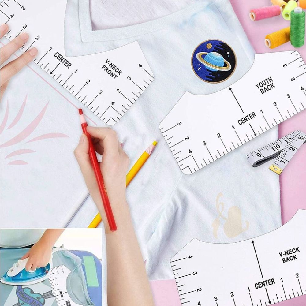 Craft DIY Stationery Shirt Alignment Ruler & Rotary Cutter Blades Set of 10