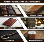 Craft Thick Genuine Cowhide Leather For DIY Projects Set of 5 - 30cm - Black, Dark & Light Brown
