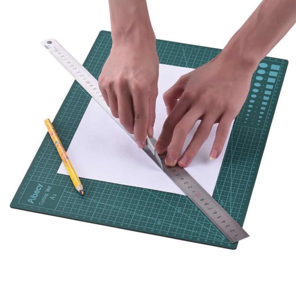 Craft Cutting Mat Pad Double-sided Self Healing with Perspex Ruler 60cm - A3 (297 mm x 420 mm)-L