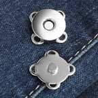 Craft DIY Stitch Sew On Magnetic Press Buttons Set of 15 - 1.4cm - Silver