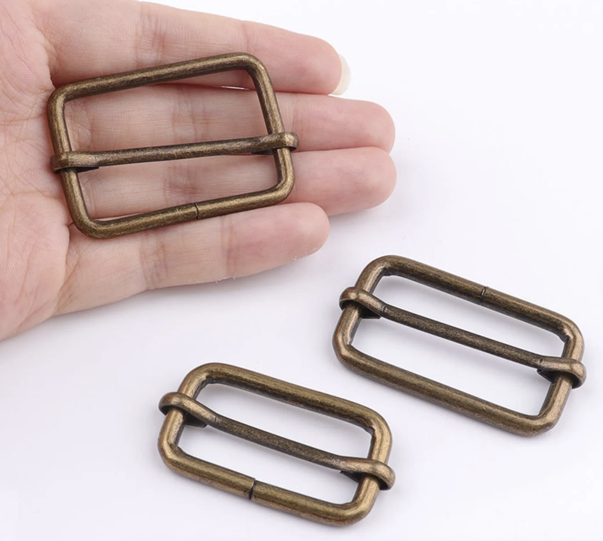 Leather Craft Rust-Proof Bronze Metal Adjustable Slide Buckles - 20pc - 25mm