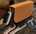 Tool Brushes & Polish Faux Leather Repair Brown Shoe Care Kit - 8 Piece
