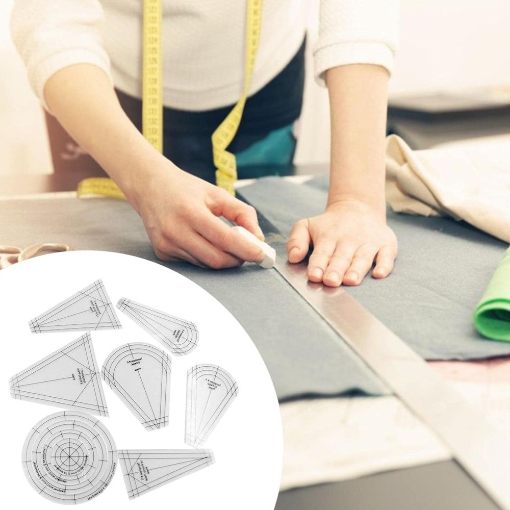 Craft DIY 7 Piece Multi Use Sewing & Quilting Template Ruler Set