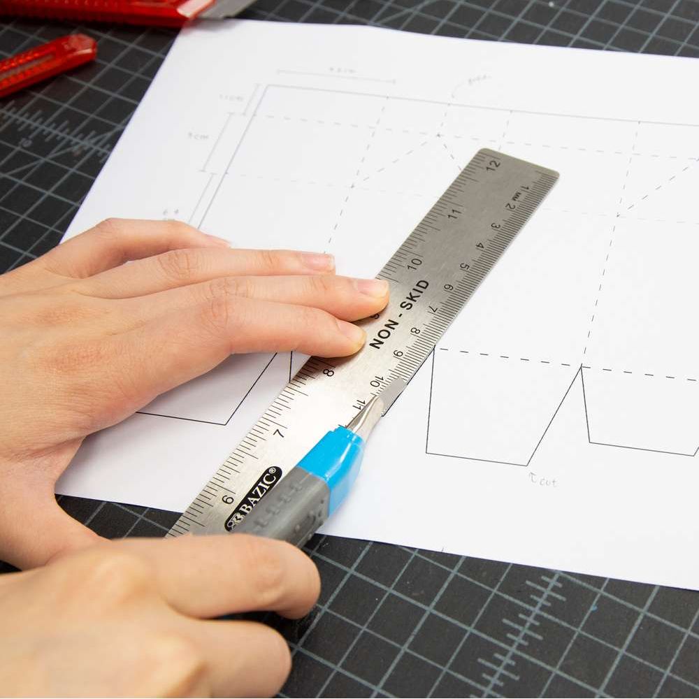 Craft 3 Piece Multifunctional Heavy Duty Stainless Steel Metal Ruler - Pro