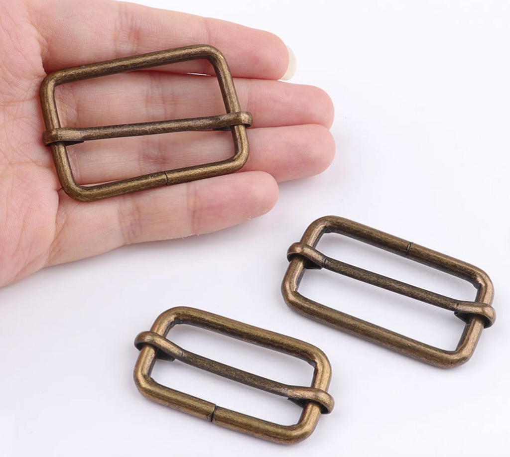 Leather Craft Rust-Proof Bronze Metal Adjustable Slide Buckles - 20pc - 32mm