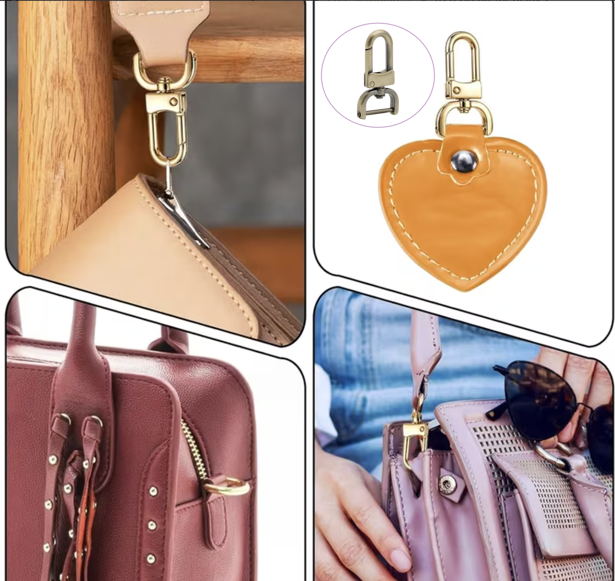 Craft Bag Strap Swivel Clasp Hooks With Removable Screw Bar 2pc - 4.8cm