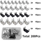 Craft DIY Silver & Black Upper And Lower Zipper Stop Replacements - 200pc