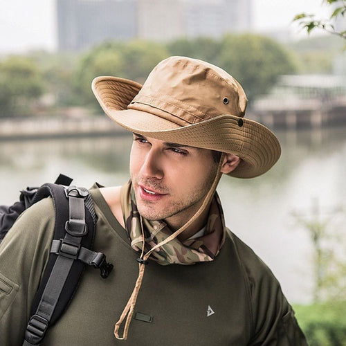 Camping Outdoor Fishing Bucket Hat - Green Aquarium Supplies - Black