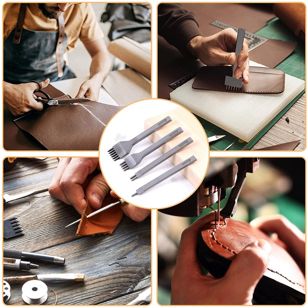 Craft Tool DIY Multifunctional Leather Hole Punching Seem Tools Set of 4 - 3mm