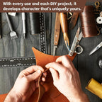 Craft Thick Genuine Cowhide Leather For DIY Projects Set of 5 - 30cm - Black, Dark & Light Brown