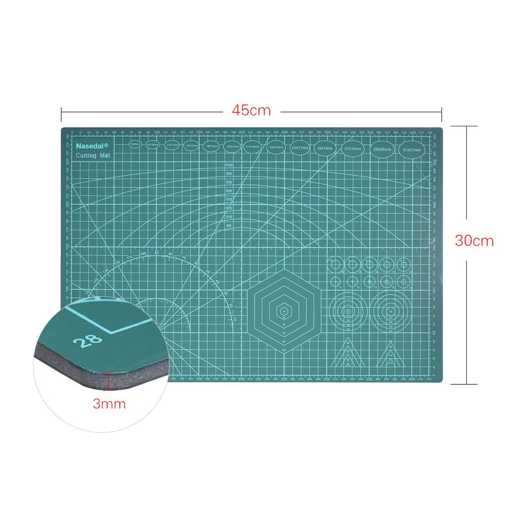 Craft Cutting Mat A3 & 2 Cutting Pens & Metal Ruler