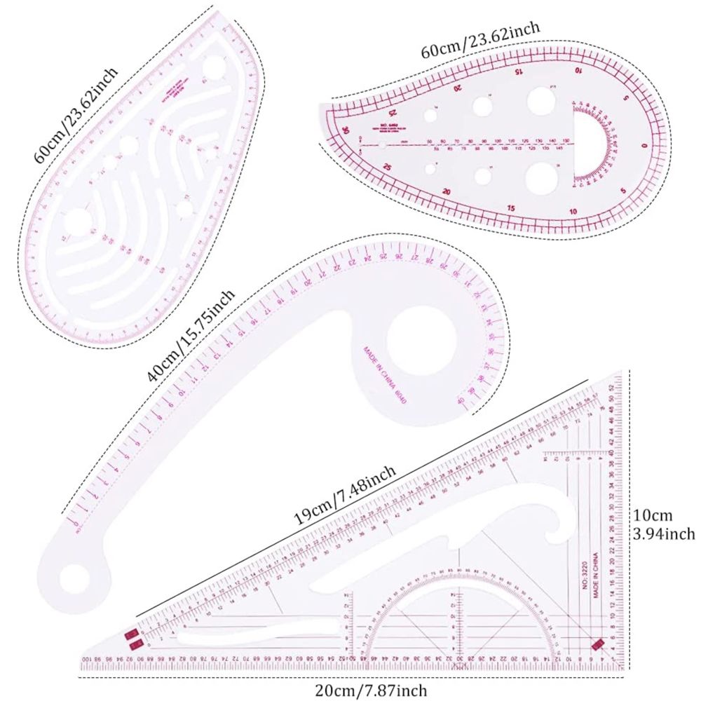 Craft French Curve Tailors Sewing Ruler With Accessories (29 Piece Set)