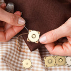 Craft DIY Stitch Sew On Magnetic Press Buttons Set of 15 - 1.4cm - Gold