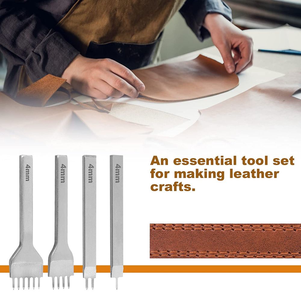 Craft Tool DIY Multifunctional Leather Hole Punching Seem Tools Set of 4 - 3mm