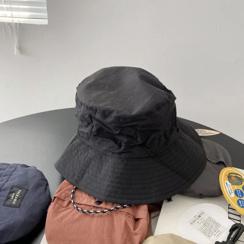 Camping Fashion Outdoor Sun Protection Breathable Bucket Hat - Black