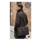 Genuine Old Transvaal Leather Everyday Laptop Crossbody Bag 40cm - Chocolate