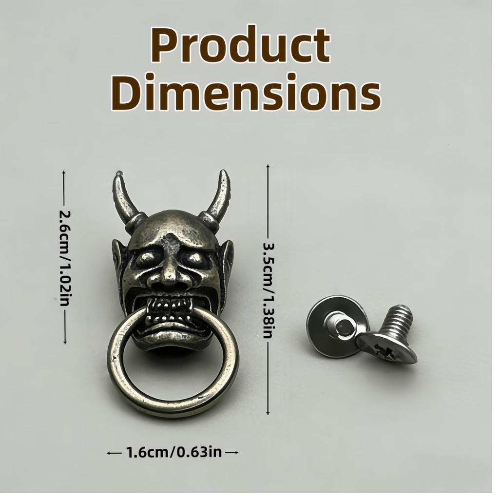 Craft Skull-Shaped Rivets With Screws For DIY Leather Crafting 2pc - 3.5cm