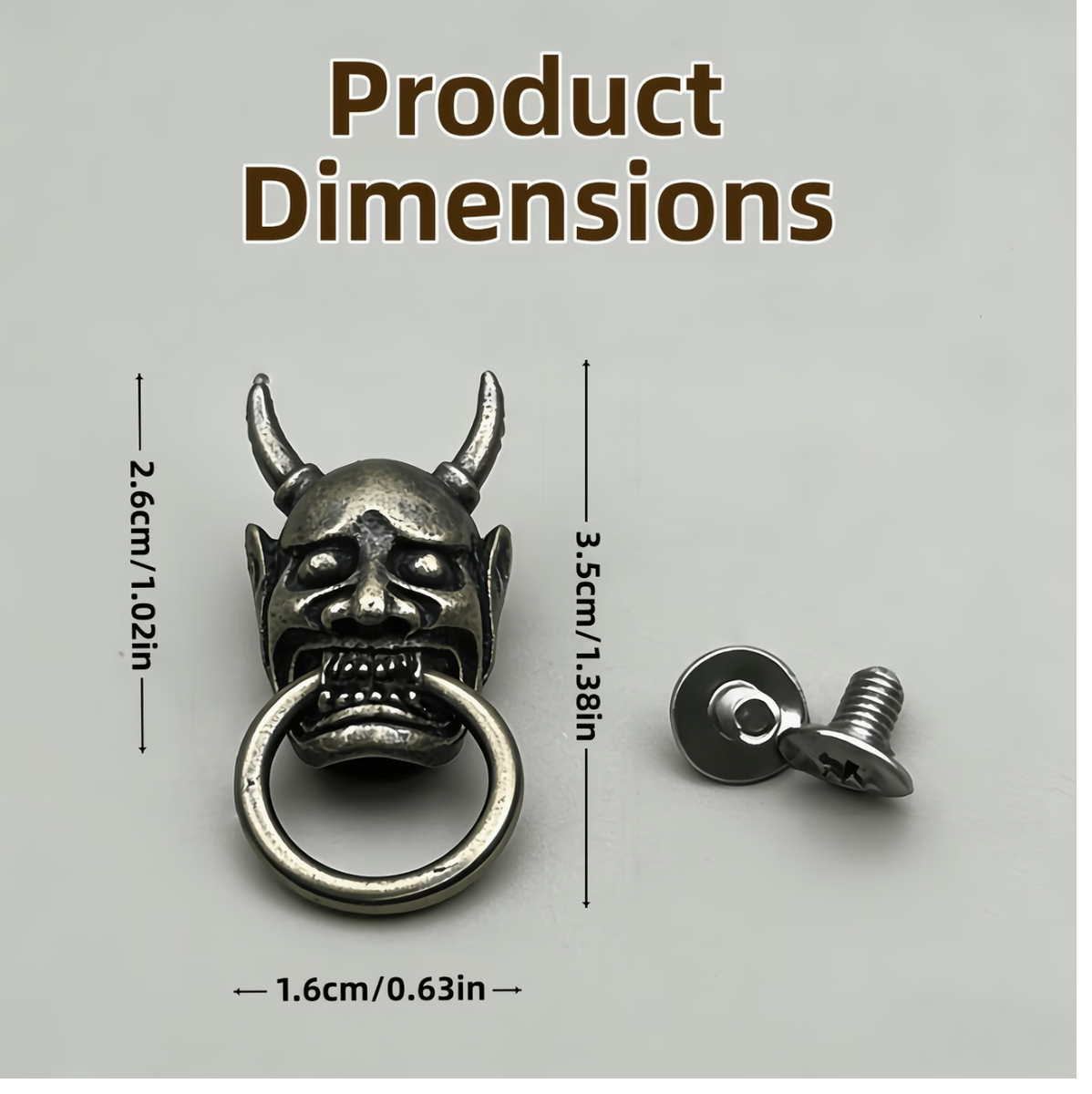 Craft Skull-Shaped Rivets With Screws For DIY Leather Crafting 2pc - 3.5cm