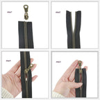 Craft One Roll Nylon Coil Zipper For Sewing With Bronze Teeth-366cm