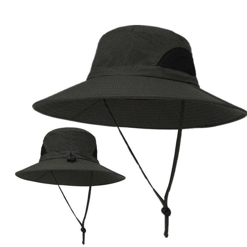 Camping Outdoor Quick Drying Sun Neck Protection Cap Hat Round - Green